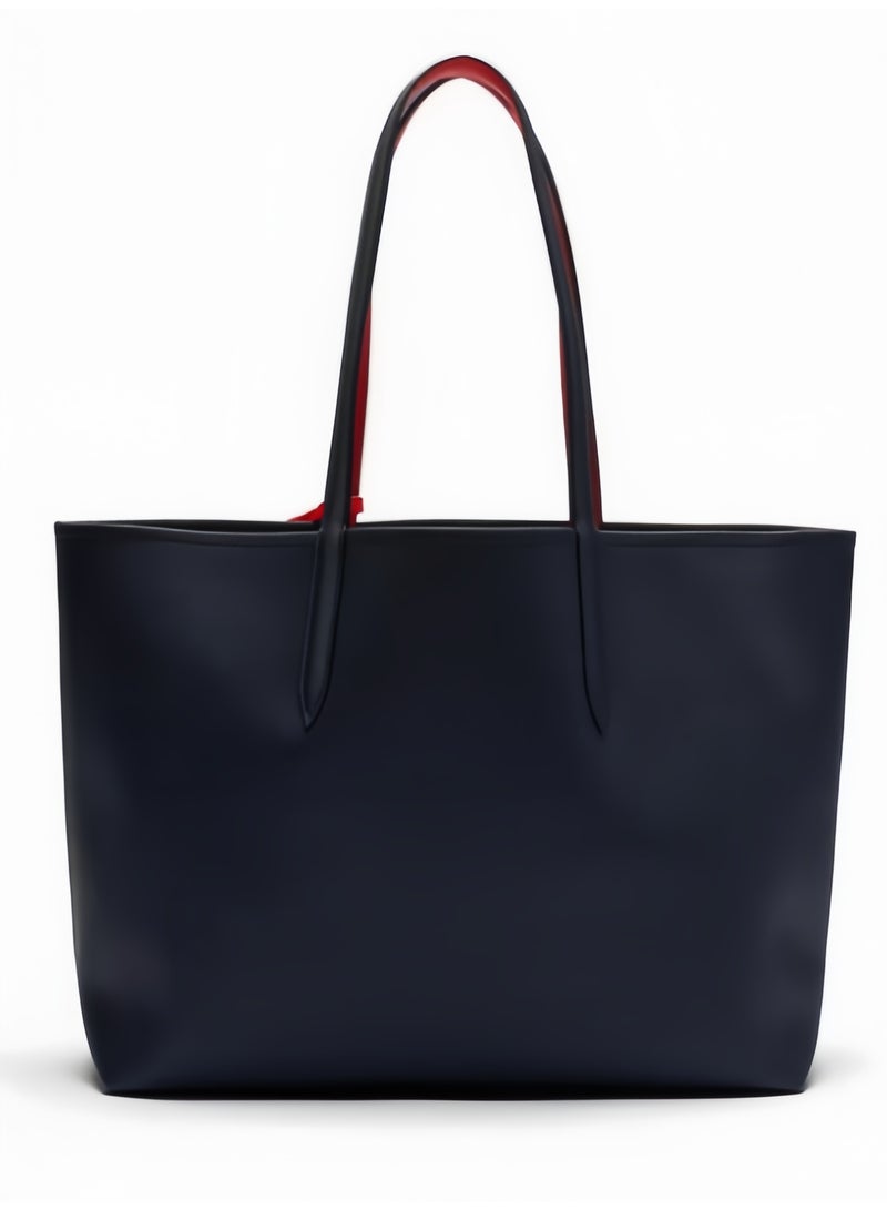 Lacoste Women's Double sided Two tone Large Capacity Handbag, Fashionable Multi functional, Black/Red - Image 3